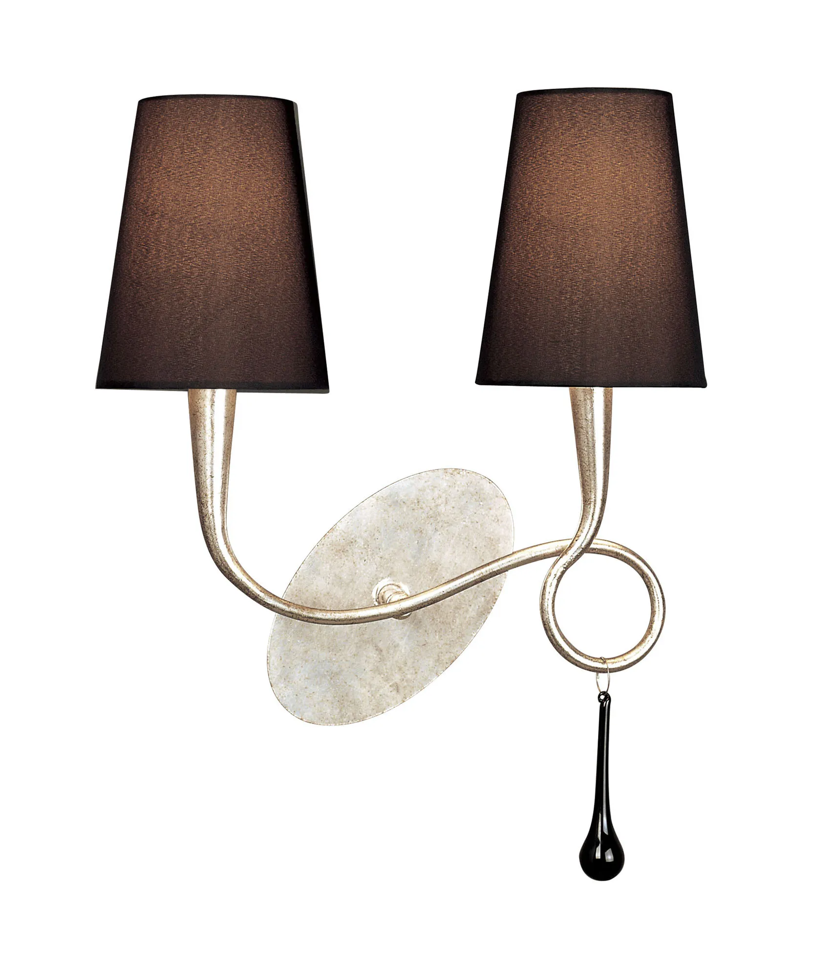 Paola Silver-Black Wall Lights Mantra Armed Wall Lights